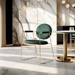 LIVARA DC1049 Dining Chair Faux Leather Metal Fabric Frame