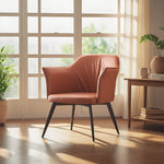 LIVARA DC1050 Carbon Fabric Chair Faux Steel Leather Dining Legs