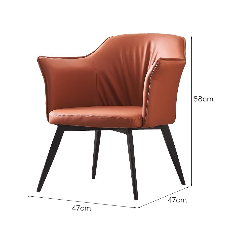 LIVARA DC1050 Carbon Fabric Chair Faux Steel Leather Dining Legs