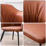 LIVARA DC1050 Carbon Fabric Chair Faux Steel Leather Dining Legs