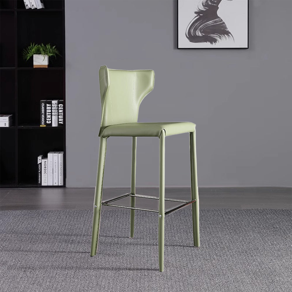 LIVARA DC1054 Fabric Leather Steel Bar Stool Carbon Saddle Legs