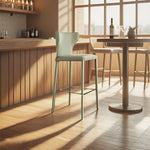LIVARA DC1054 Fabric Leather Steel Bar Stool Carbon Saddle Legs