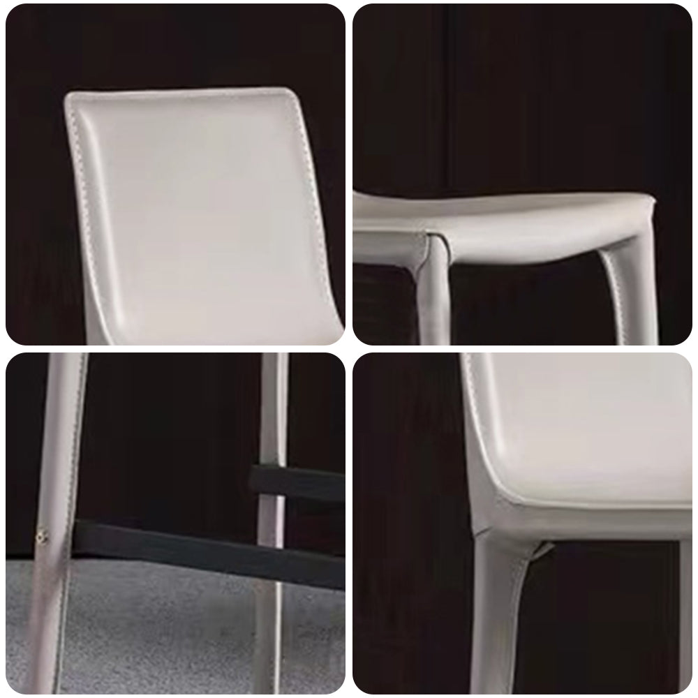 LIVARA DC1055 Leather Carbon Saddle Steel Stool Fabric Bar Legs