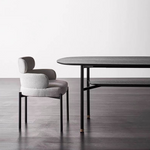 LIVARA DC1057 Carbon Simple Dining Steel and Chair Stylish Legs