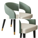 LIVARA DC1058 Chair Fabric Dining Wood Solid Leather Faux Frame