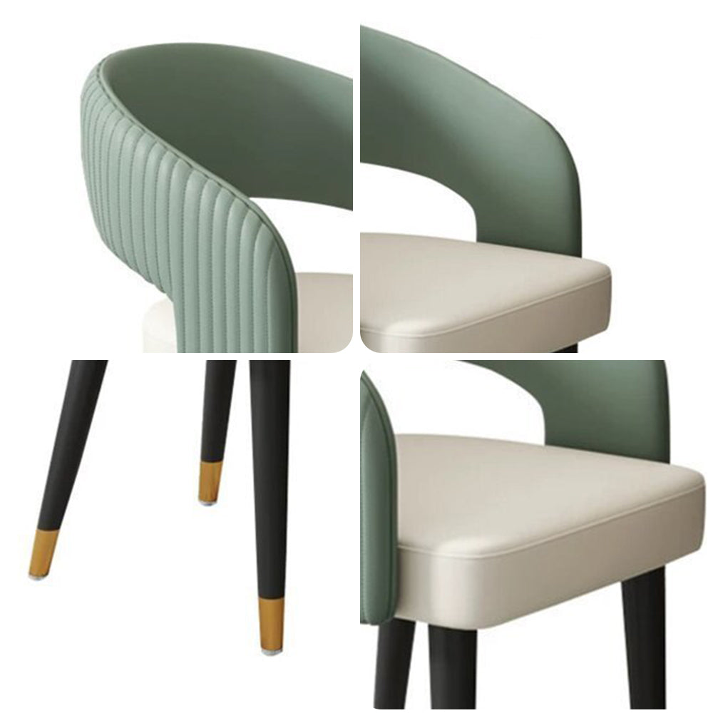 LIVARA DC1058 Chair Fabric Dining Wood Solid Leather Faux Frame