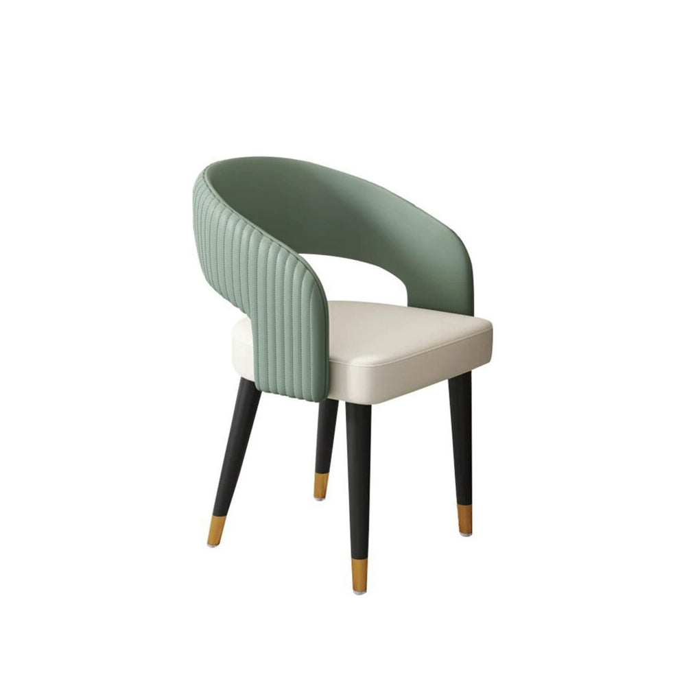 LIVARA DC1058 Chair Fabric Dining Wood Solid Leather Faux Frame