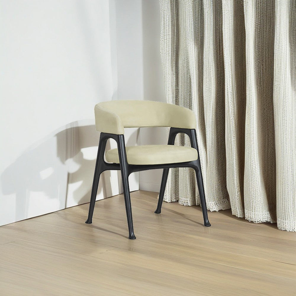 LIVARA DC1059 Faux Ash Dining Leather Chair Wood Fabric Frame