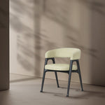 LIVARA DC1059 Faux Ash Dining Leather Chair Wood Fabric Frame