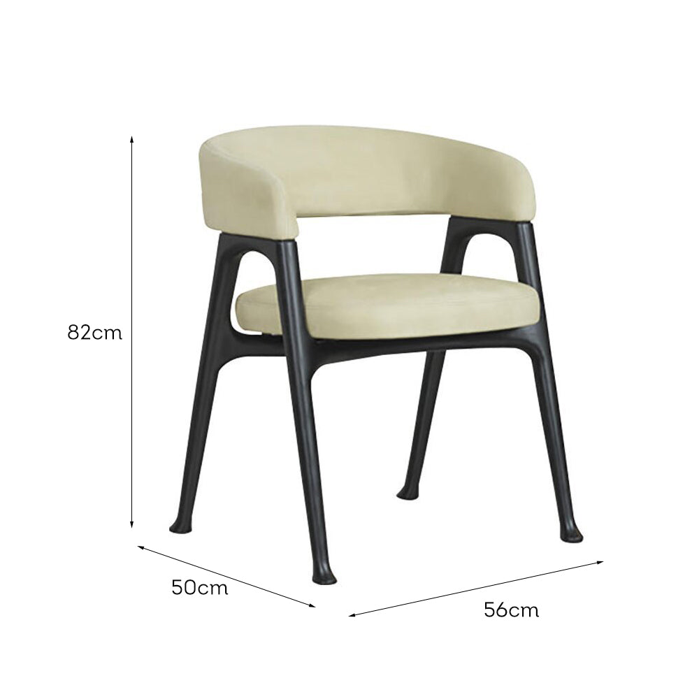 LIVARA DC1059 Faux Ash Dining Leather Chair Wood Fabric Frame