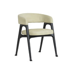 LIVARA DC1059 Faux Ash Dining Leather Chair Wood Fabric Frame