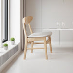 LIVARA DC1064 Modern Ash Dining Wood Style Chair Minimalist Frame