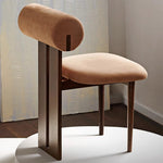 LIVARA DC1076 Dining Leather Fabric Solid Faux Chair Wood Frame