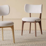 LIVARA DC1084 Lamb Wood Solid Chair Dining Fabric Fleece Frame