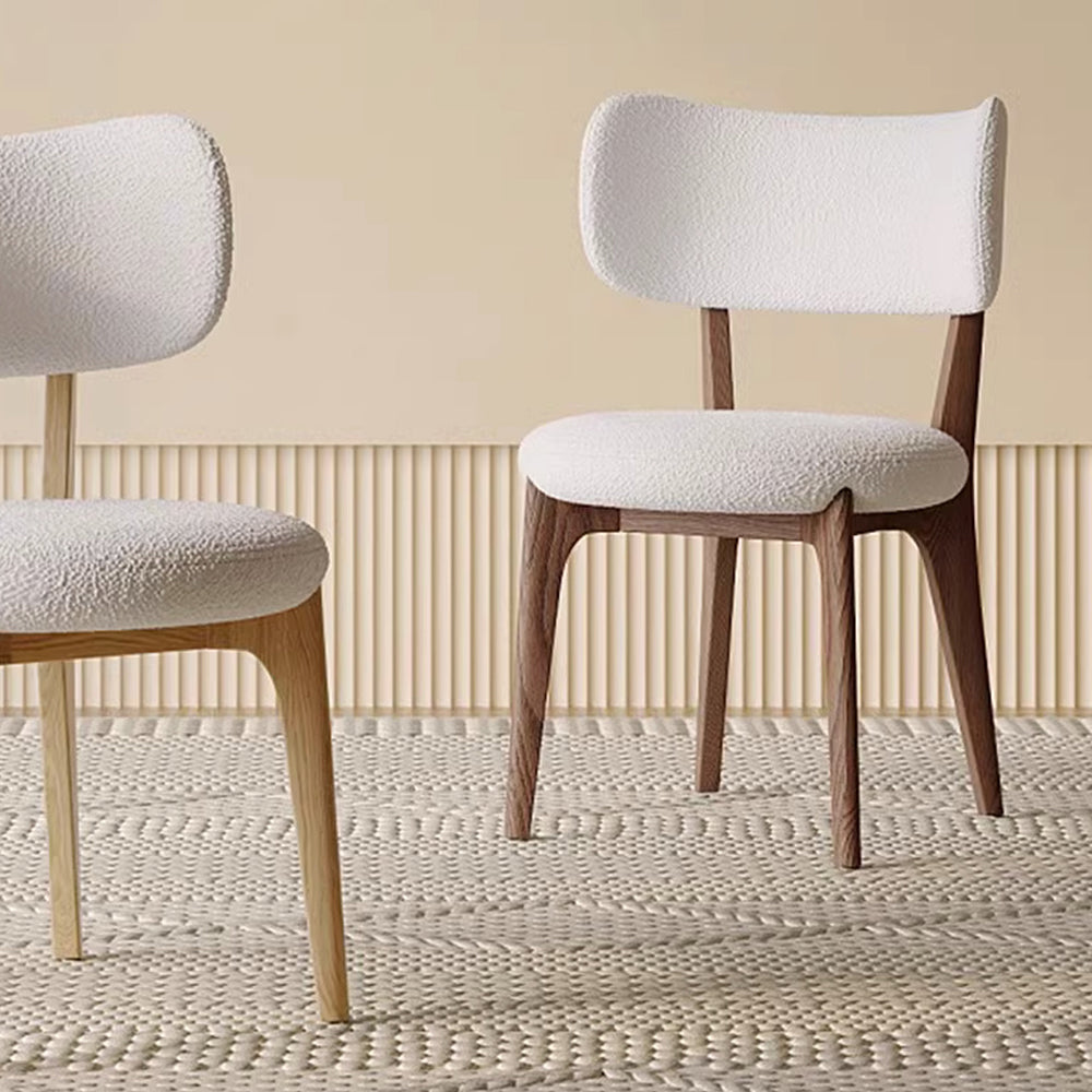 LIVARA DC1084 Lamb Wood Solid Chair Dining Fabric Fleece Frame