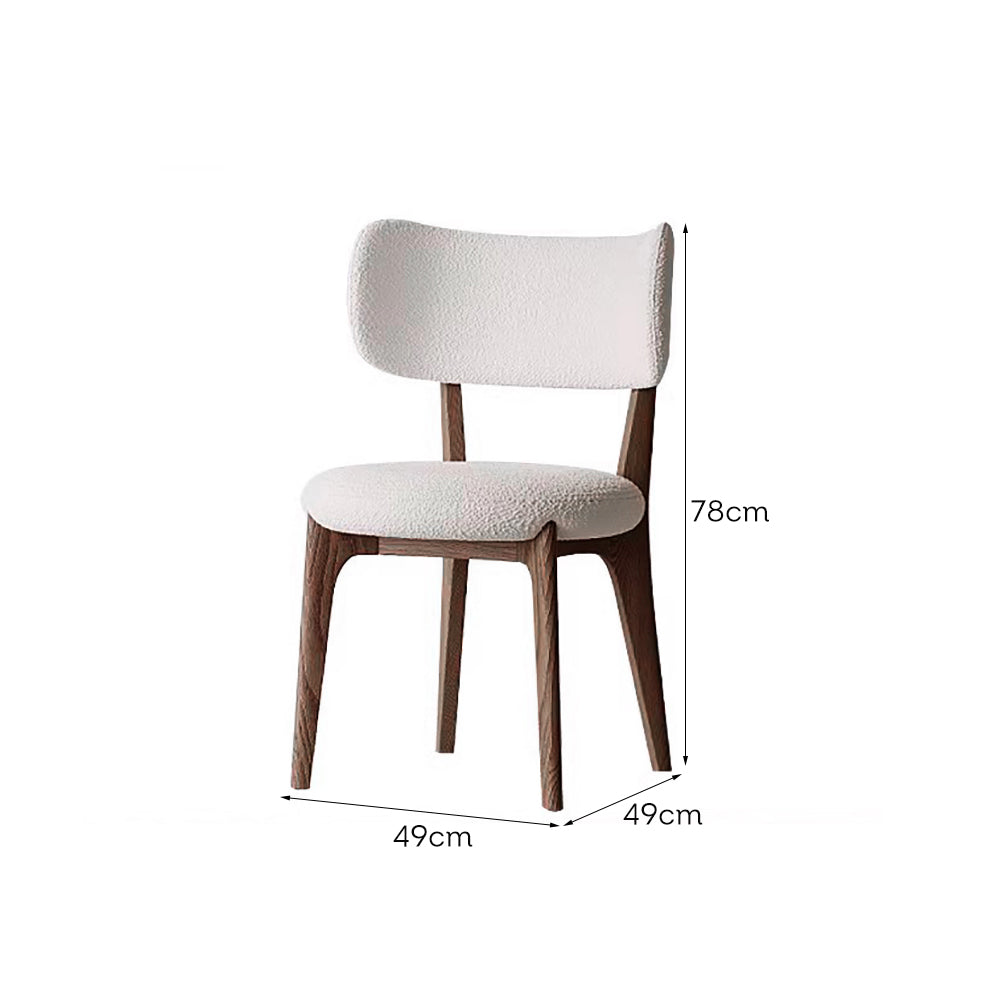 LIVARA DC1084 Lamb Wood Solid Chair Dining Fabric Fleece Frame