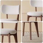 LIVARA DC1084 Lamb Wood Solid Chair Dining Fabric Fleece Frame