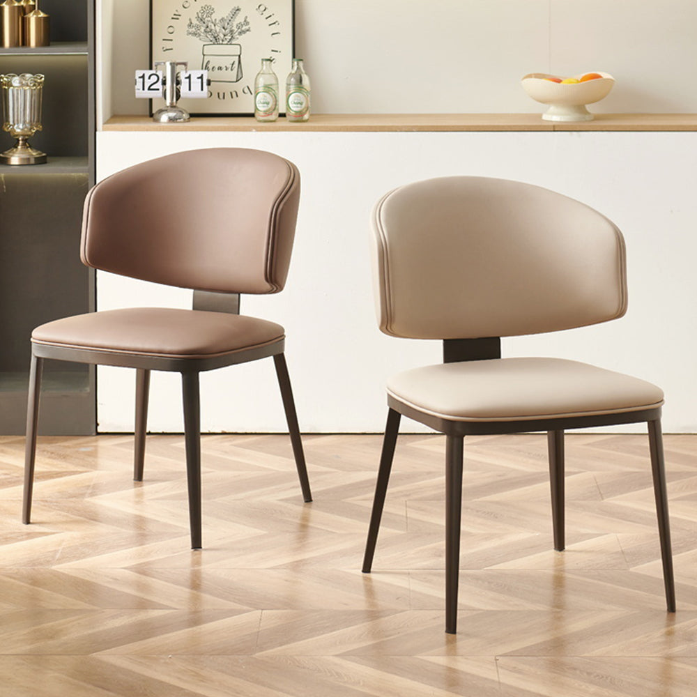 LIVARA DC1101 Carbon Steel Chair Faux Dining Fabric Leather Legs