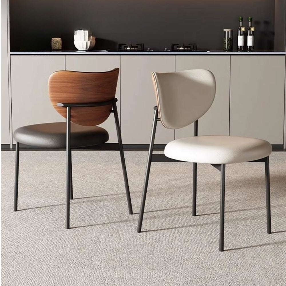 LIVARA DC1106 Dining Chair Faux Steel Fabric Leather Carbon Legs