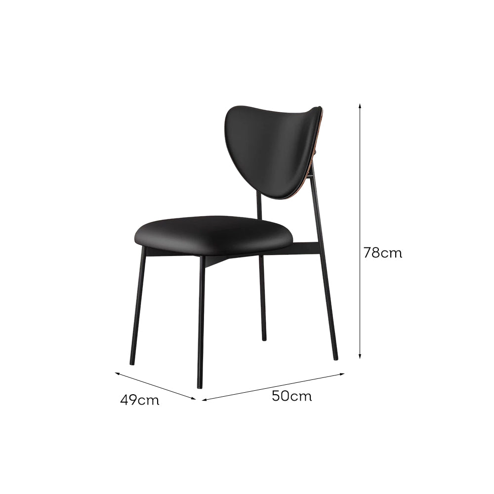 LIVARA DC1106 Dining Chair Faux Steel Fabric Leather Carbon Legs