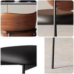 LIVARA DC1106 Dining Chair Faux Steel Fabric Leather Carbon Legs