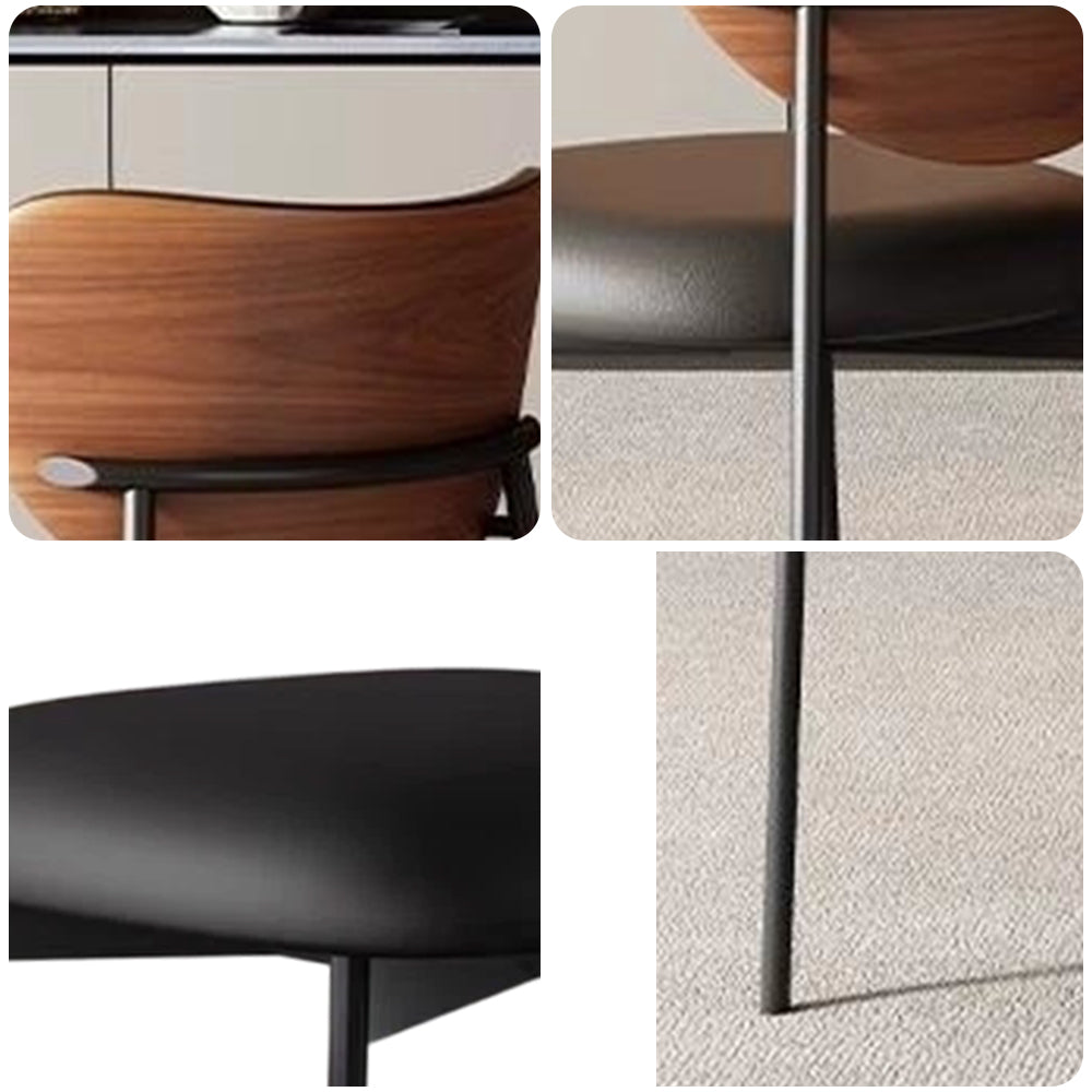 LIVARA DC1106 Dining Chair Faux Steel Fabric Leather Carbon Legs