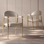 LIVARA DC1109 Fabric Steel Stainless Dining Chair Faux Leather Legs