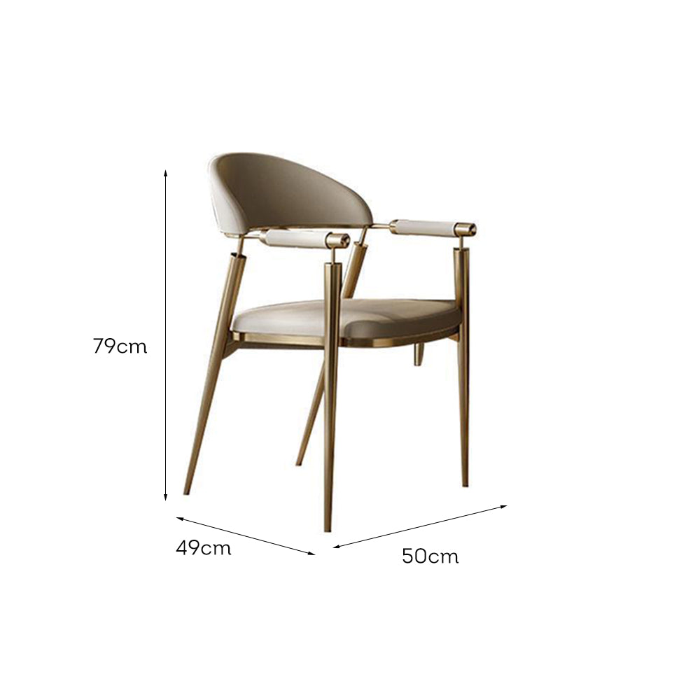 LIVARA DC1109 Fabric Steel Stainless Dining Chair Faux Leather Legs
