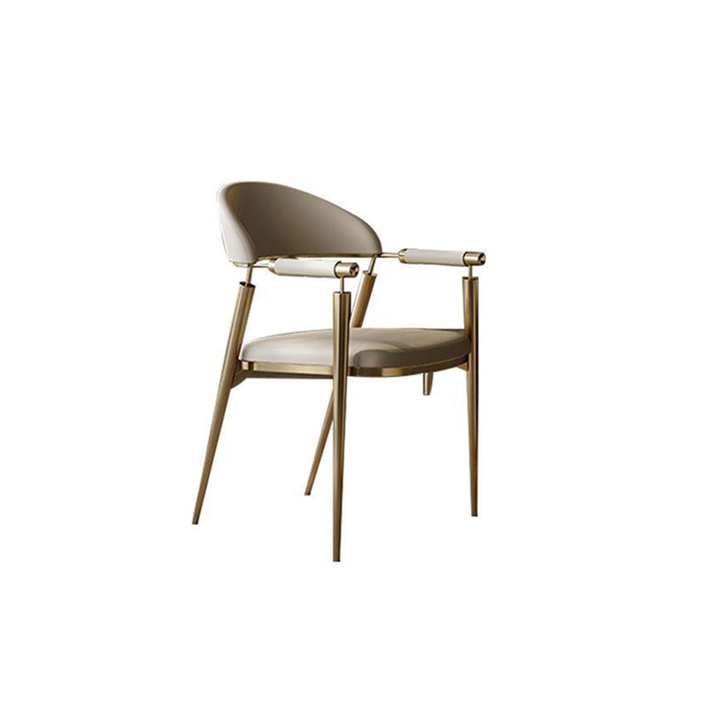 LIVARA DC1109 Fabric Steel Stainless Dining Chair Faux Leather Legs