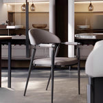 LIVARA DC1109 Fabric Steel Stainless Dining Chair Faux Leather Legs