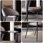 LIVARA DC1109 Fabric Steel Stainless Dining Chair Faux Leather Legs