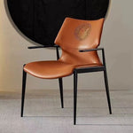 LIVARA DC1115 Faux Stainless Steel Fabric Chair Leather Dining Legs
