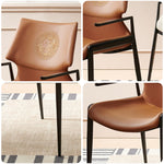LIVARA DC1115 Faux Stainless Steel Fabric Chair Leather Dining Legs