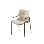 LIVARA DC1115 Faux Stainless Steel Fabric Chair Leather Dining Legs