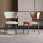 LIVARA DC1116 Carbon Faux Leather Fabric Steel Dining Chair Legs