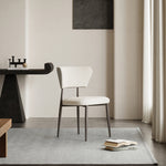 LIVARA DC1116 Carbon Faux Leather Fabric Steel Dining Chair Legs
