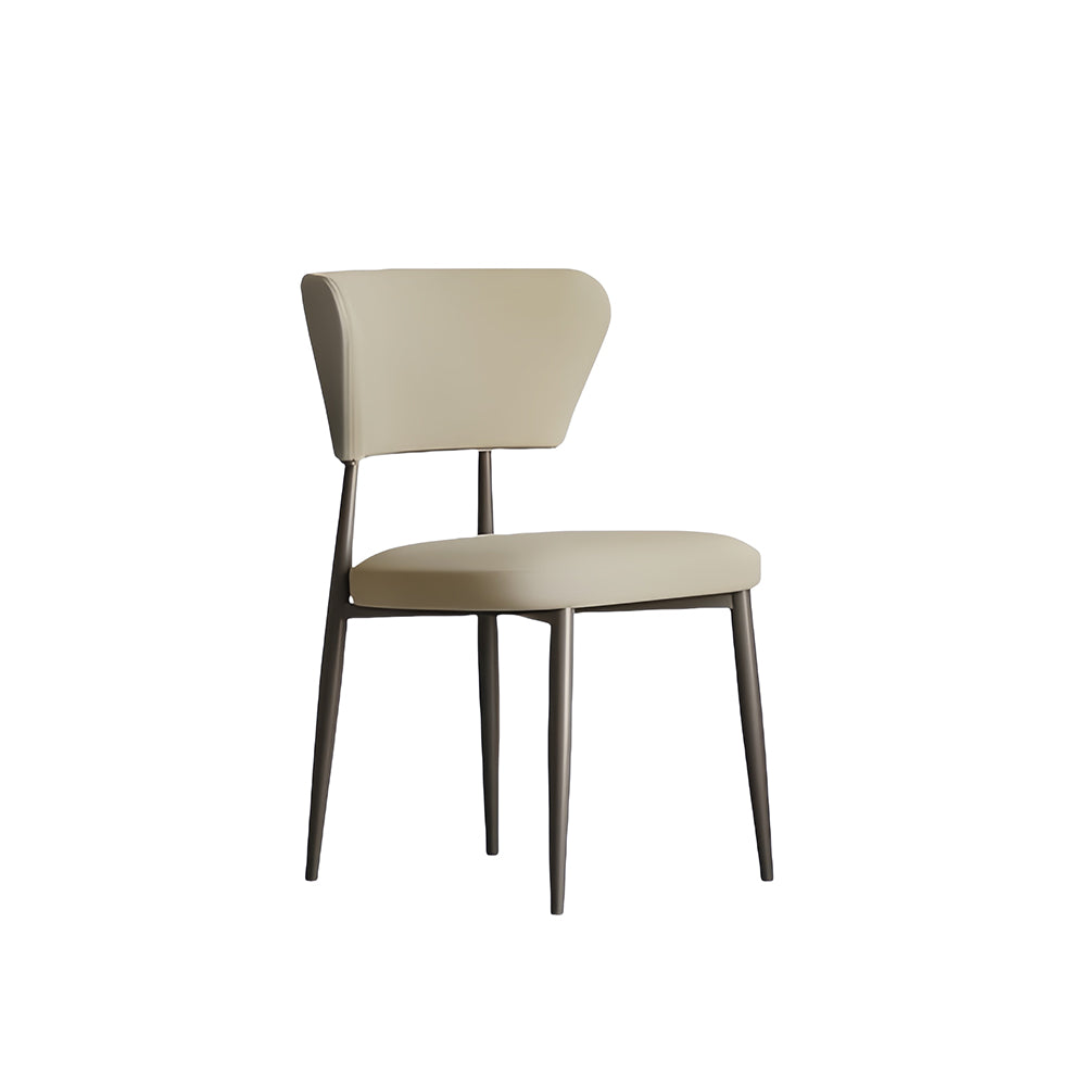 LIVARA DC1116 Carbon Faux Leather Fabric Steel Dining Chair Legs
