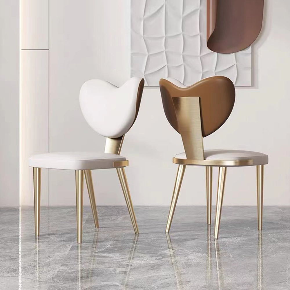 LIVARA DC1117 Fabric Dining Steel Faux Stainless Chair Leather Legs