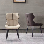 LIVARA DC1118 Carbon Leather Steel Dining Faux Fabric Chair Legs