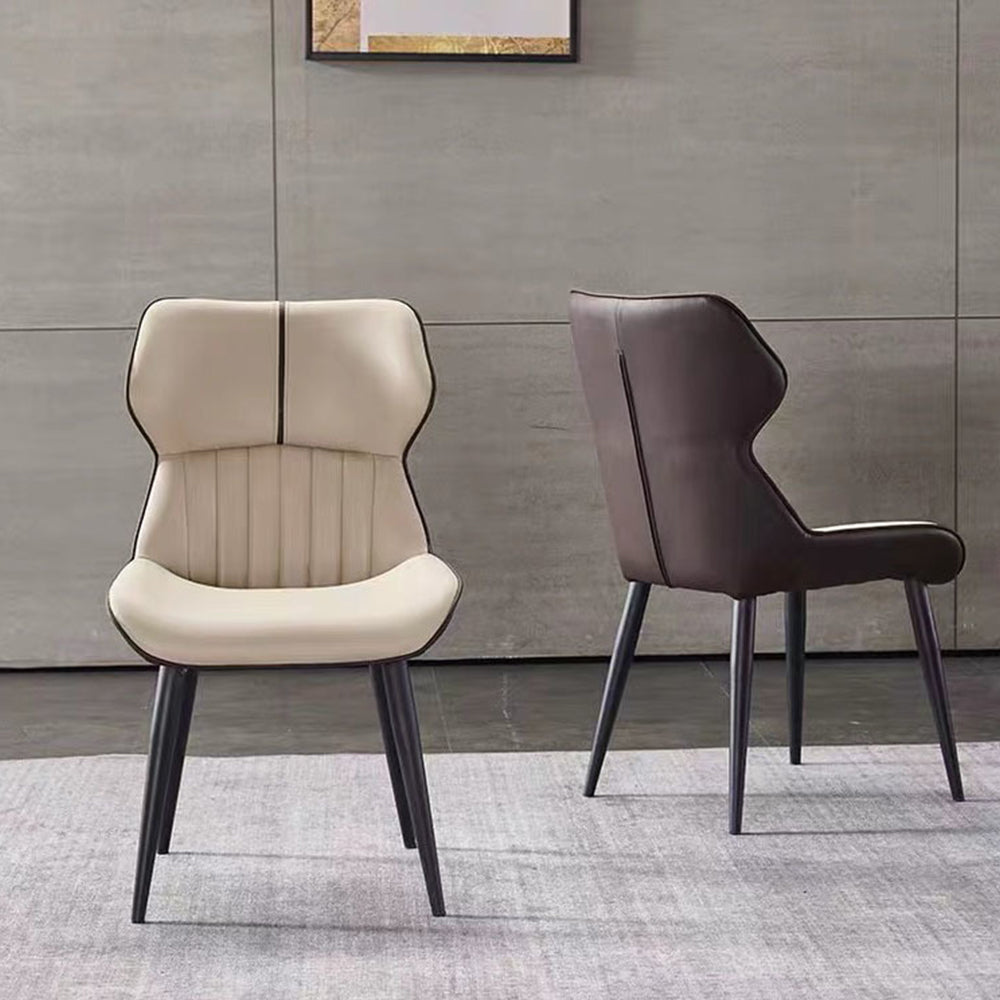 LIVARA DC1118 Carbon Leather Steel Dining Faux Fabric Chair Legs