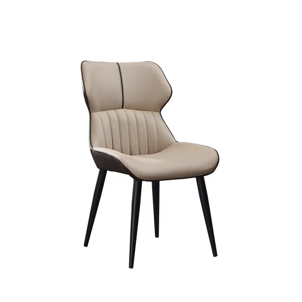 LIVARA DC1118 Carbon Leather Steel Dining Faux Fabric Chair Legs