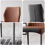 LIVARA DC1119 Faux Chair Dining Steel Fabric Carbon Leather Legs