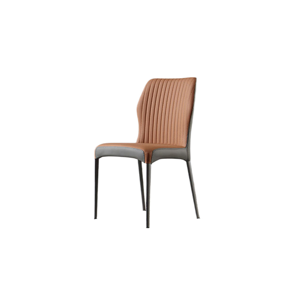 LIVARA DC1119 Faux Chair Dining Steel Fabric Carbon Leather Legs