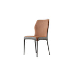 LIVARA DC1119 Faux Chair Dining Steel Fabric Carbon Leather Legs