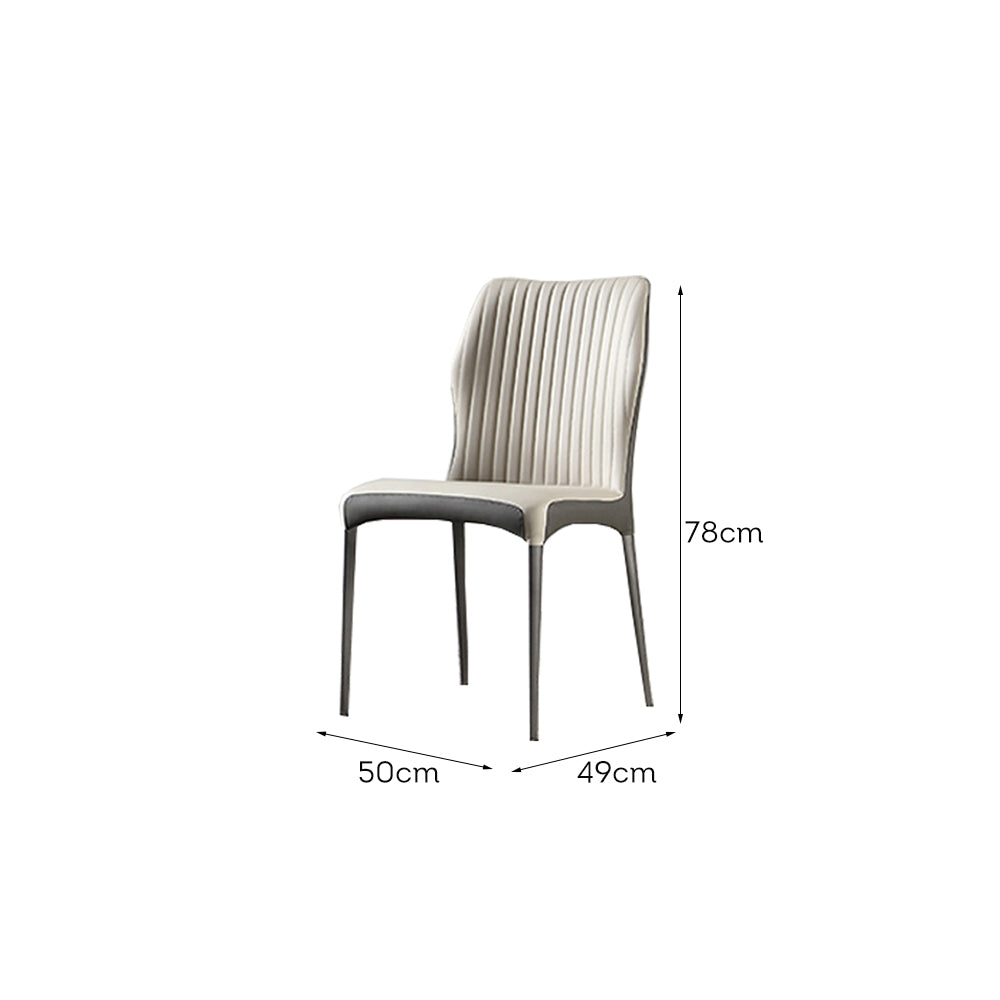 LIVARA DC1119 Faux Chair Dining Steel Fabric Carbon Leather Legs