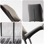 LIVARA DC1119 Faux Chair Dining Steel Fabric Carbon Leather Legs