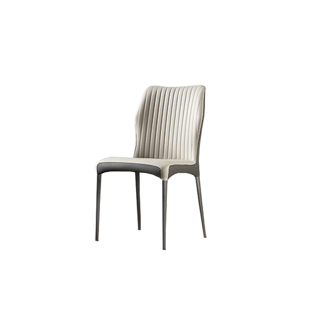LIVARA DC1119 Faux Chair Dining Steel Fabric Carbon Leather Legs