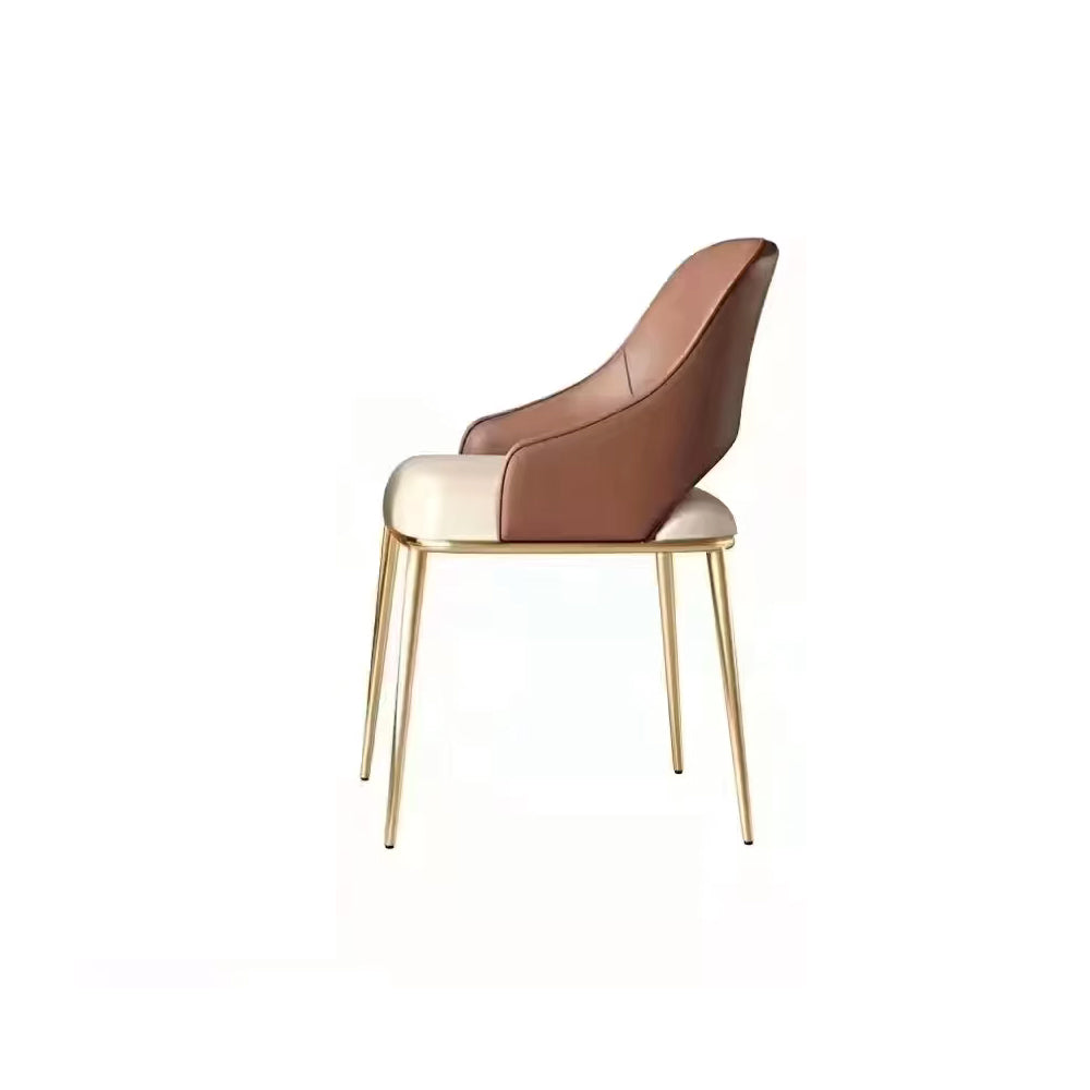 LIVARA DC1120 Leather Chair Dining Faux Steel Fabric Stainless Legs