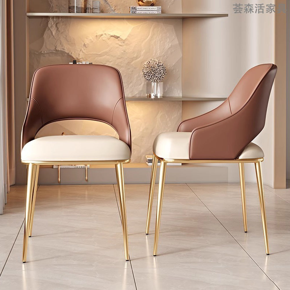 LIVARA DC1120 Leather Chair Dining Faux Steel Fabric Stainless Legs