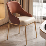 LIVARA DC1120 Leather Chair Dining Faux Steel Fabric Stainless Legs